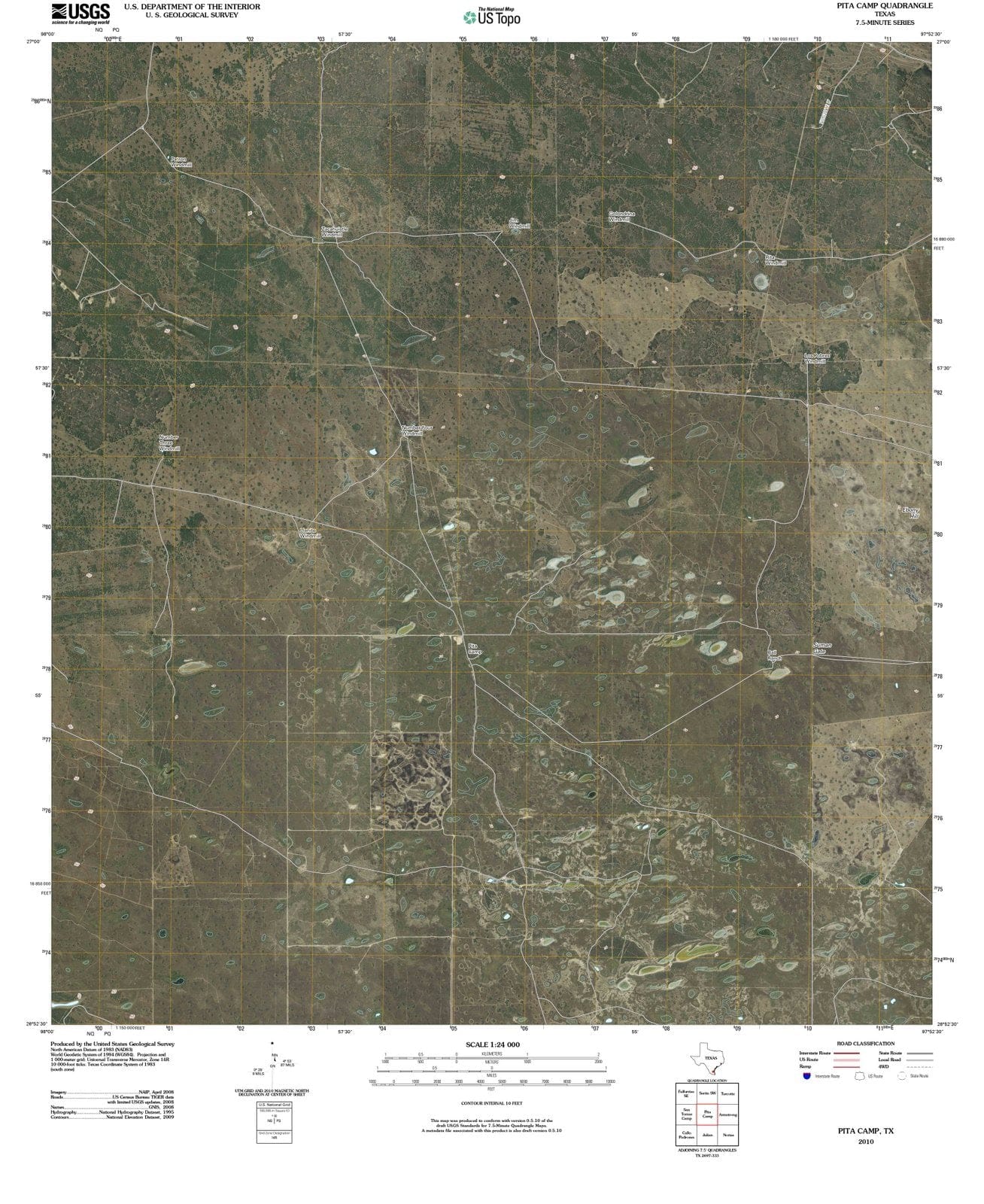 2010 Pita Camp, TX - Texas - USGS Topographic Map