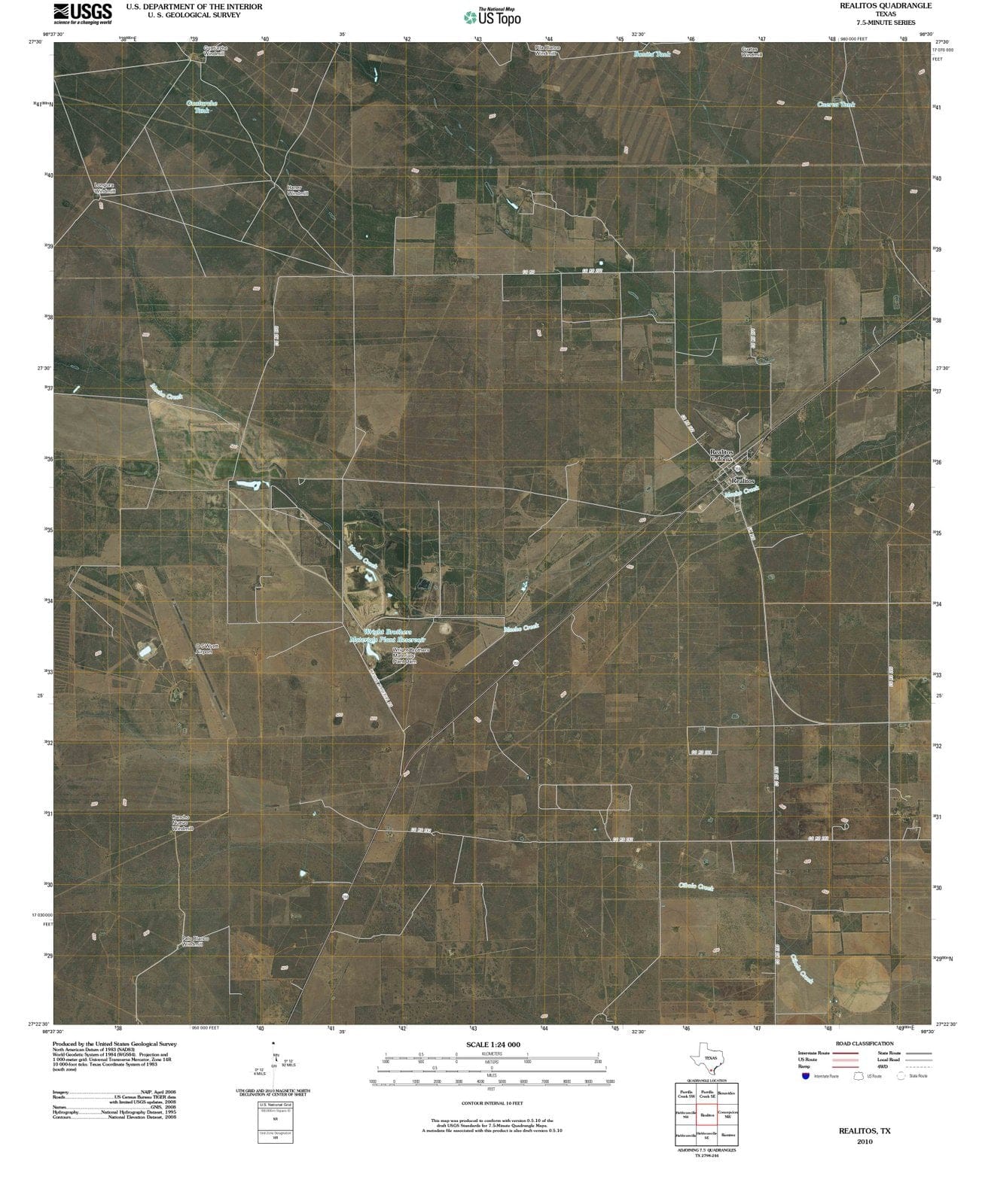 2010 Realitos, TX - Texas - USGS Topographic Map