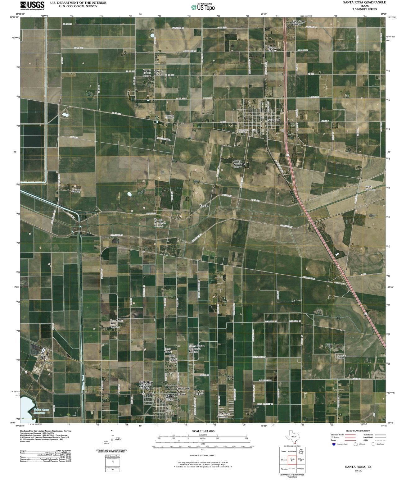 2010 Santa Rosa, TX - Texas - USGS Topographic Map