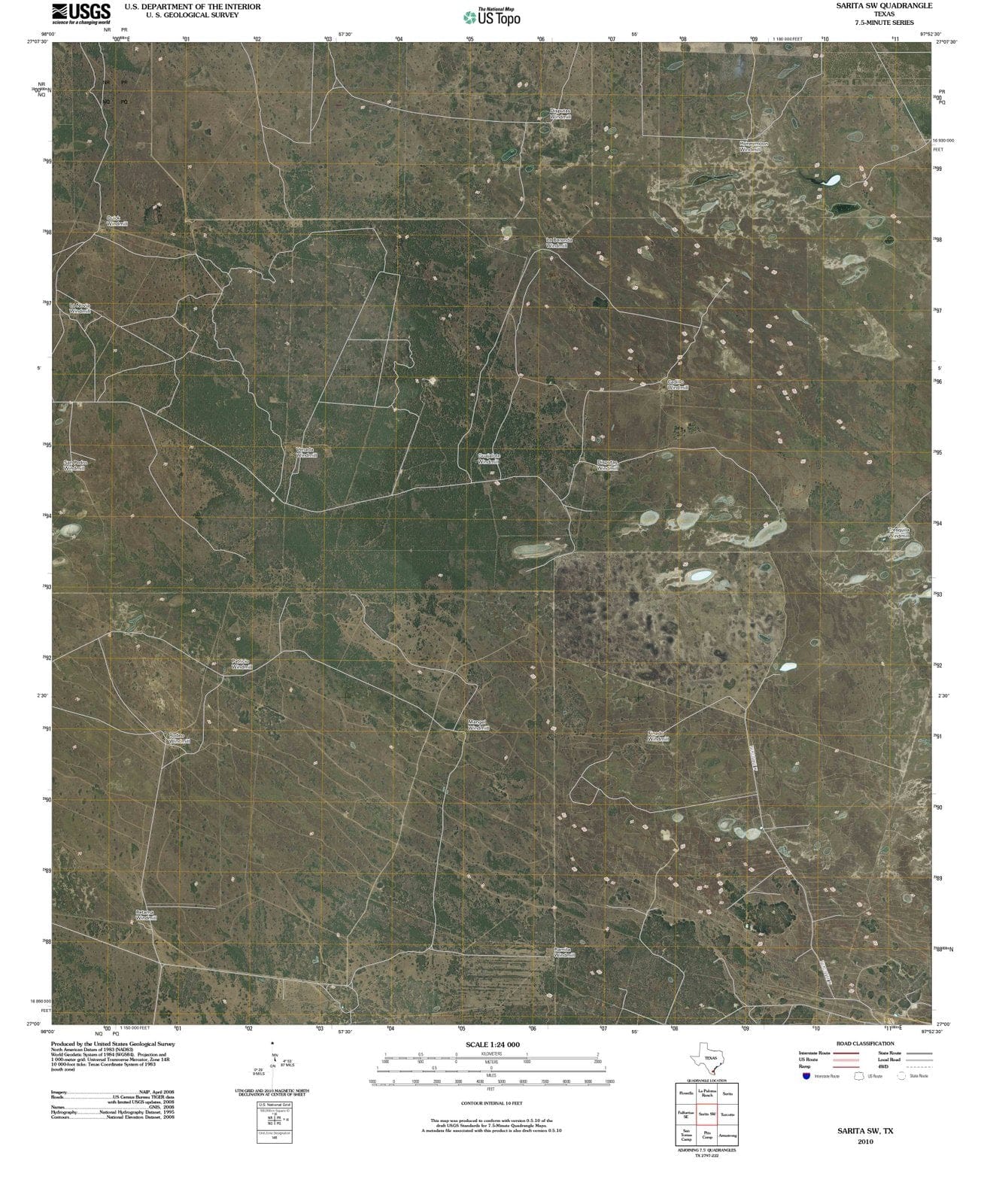 2010 Sarita, TX - Texas - USGS Topographic Map