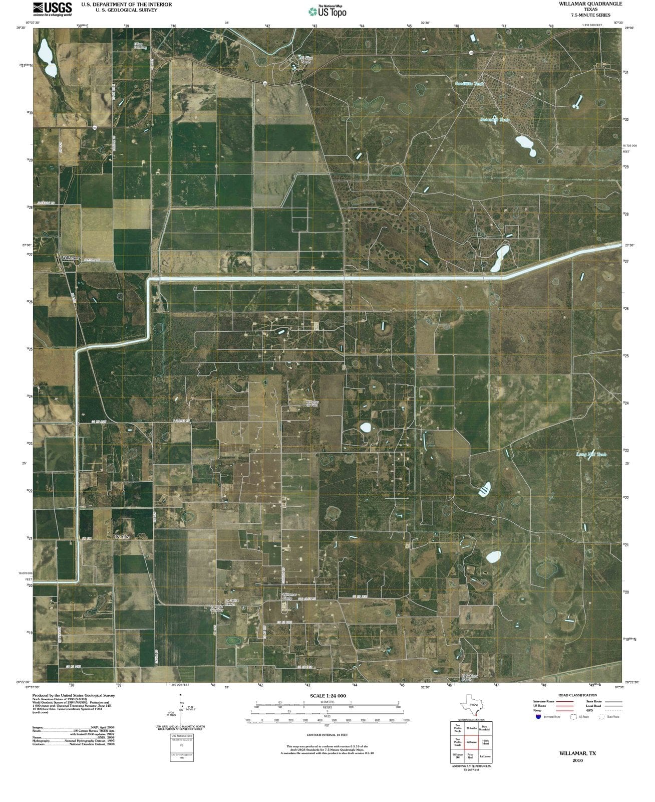 2010 Willamar, TX - Texas - USGS Topographic Map