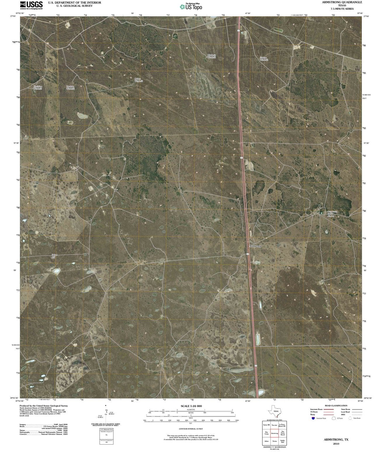 2010 Armstrong, TX - Texas - USGS Topographic Map