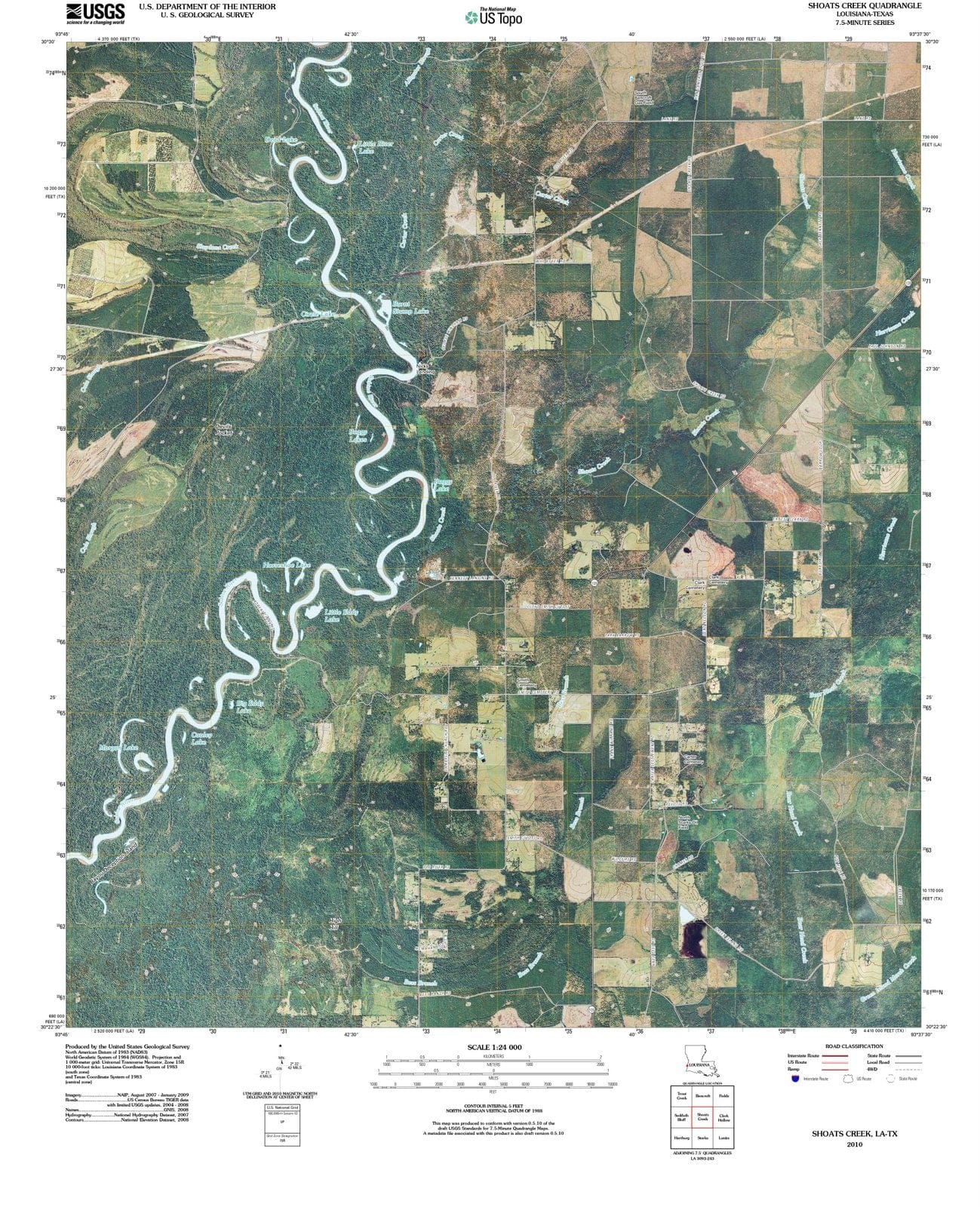 2010 Shoats Creek, LA - Louisiana - USGS Topographic Map