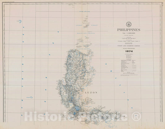Historic Nautical Map - Philippines, 1974 NOAA Chart - Vintage Wall Art