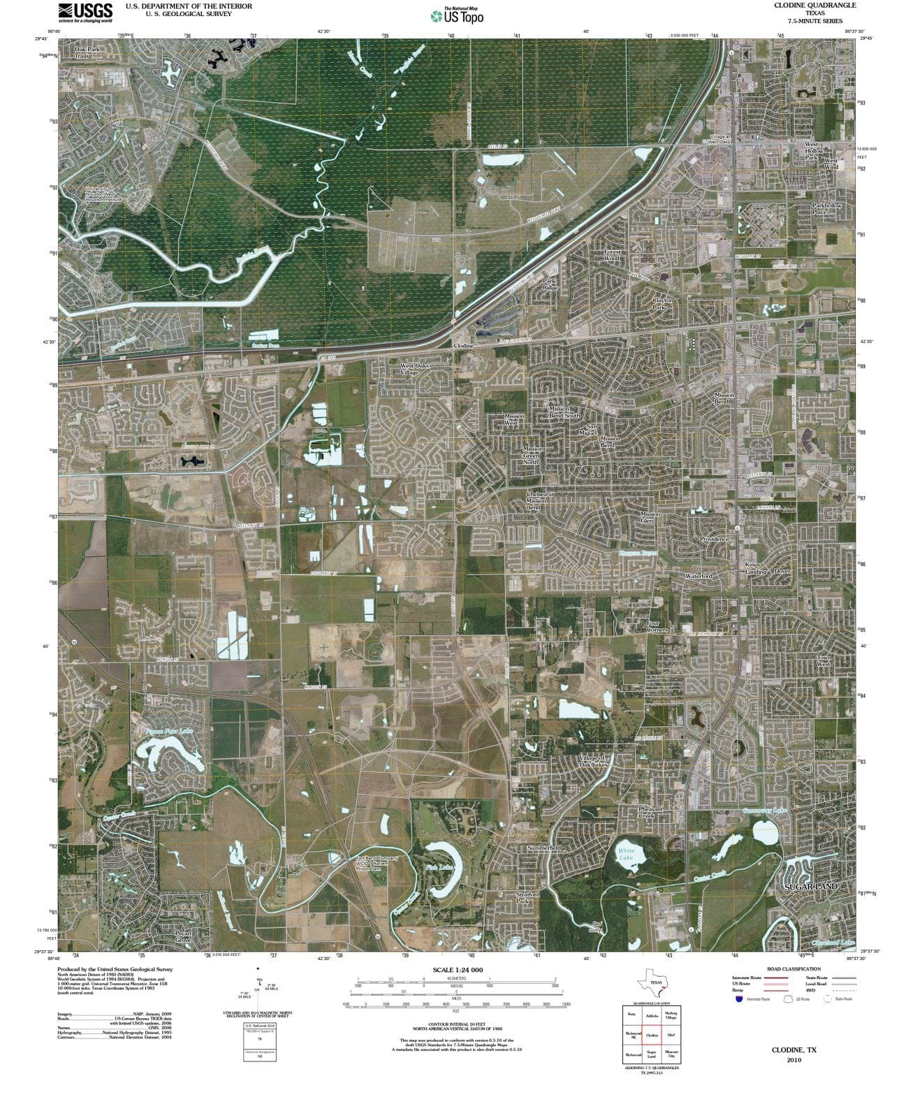 2010 Clodine, TX - Texas - USGS Topographic Map