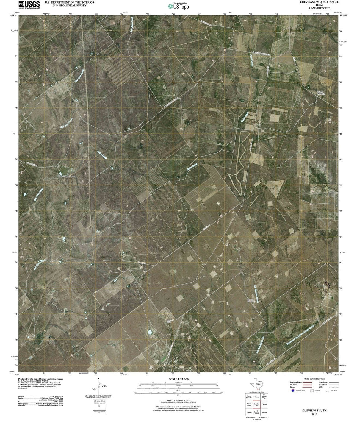 2010 Cuevitas, TX - Texas - USGS Topographic Map