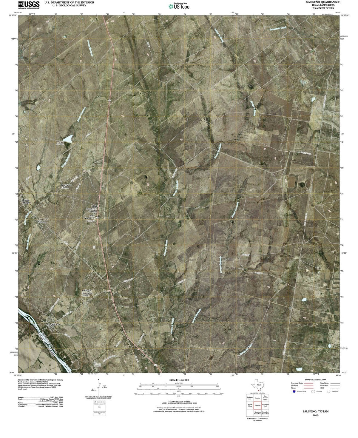 2010 Salineno, TX - Texas - USGS Topographic Map