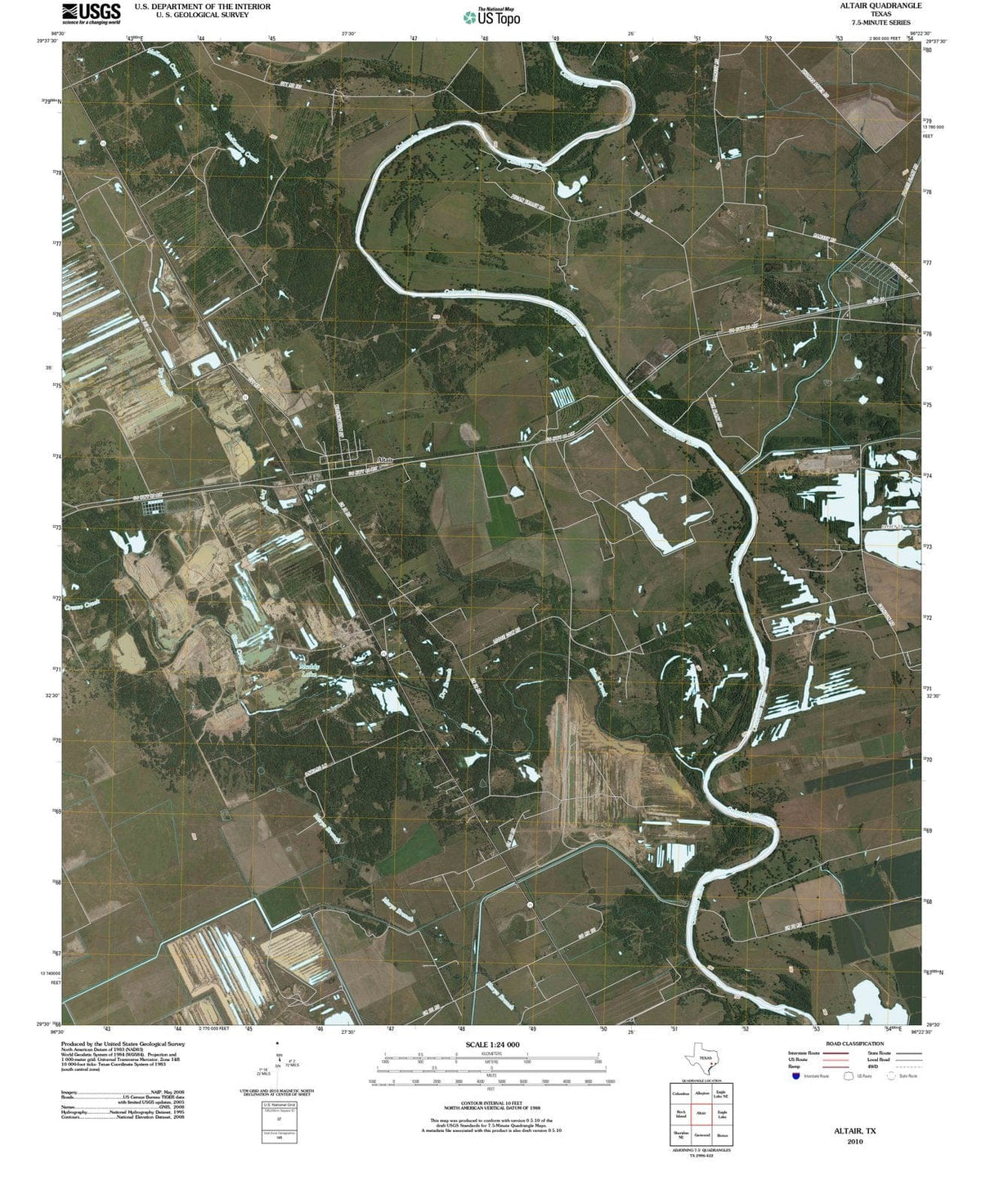 2010 Altair, TX - Texas - USGS Topographic Map