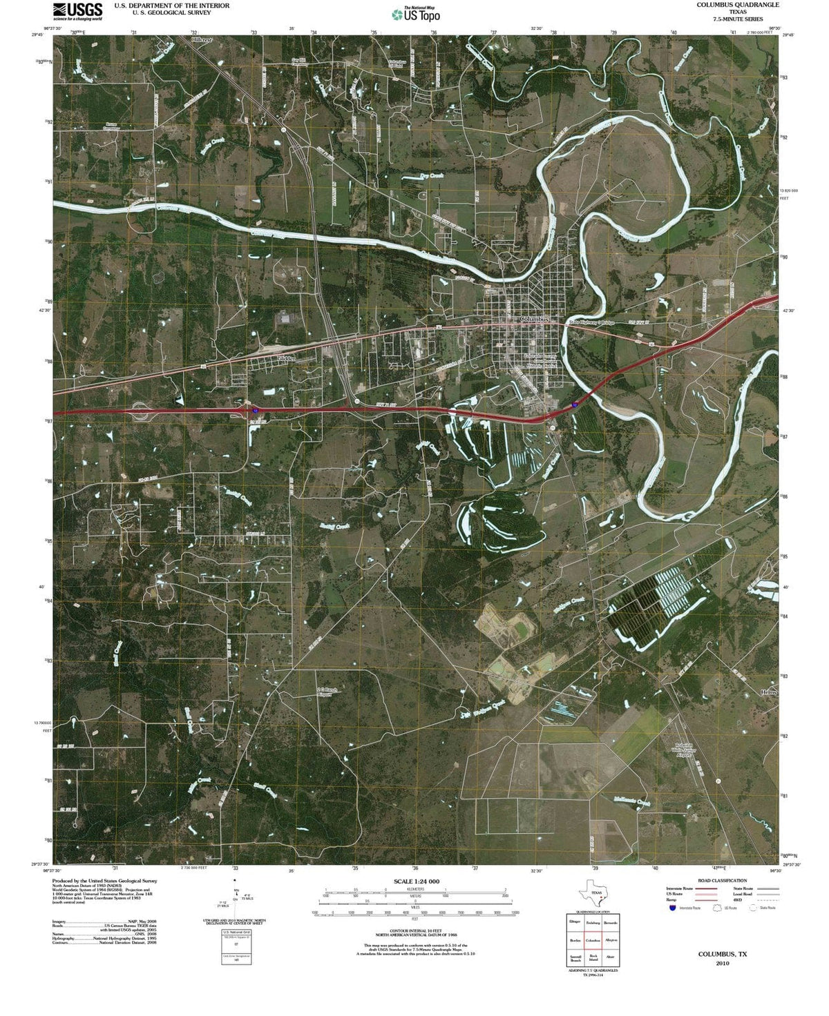 2010 Columbus, TX - Texas - USGS Topographic Map