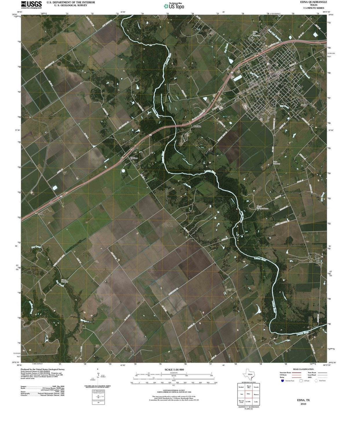 2010 Edna, TX - Texas - USGS Topographic Map