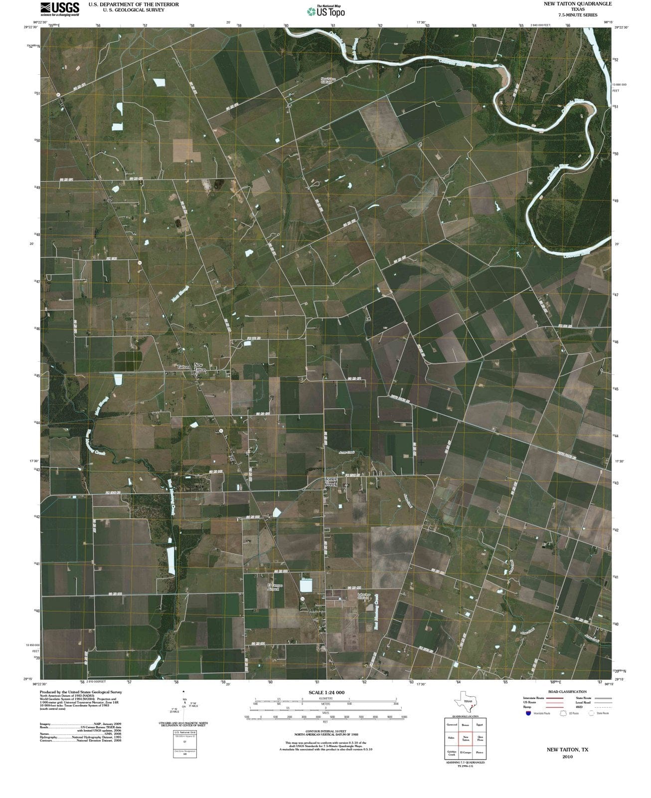 2010 New Taiton, TX - Texas - USGS Topographic Map