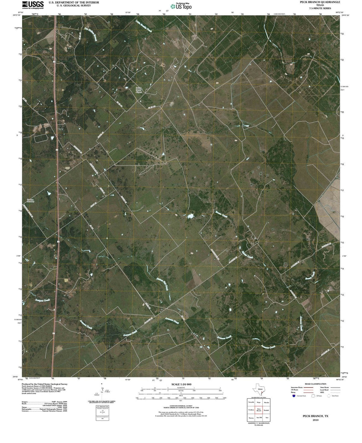2010 Peck Branch, TX - Texas - USGS Topographic Map