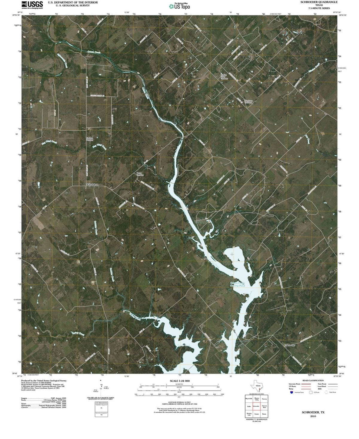 2010 Schroeder, TX - Texas - USGS Topographic Map