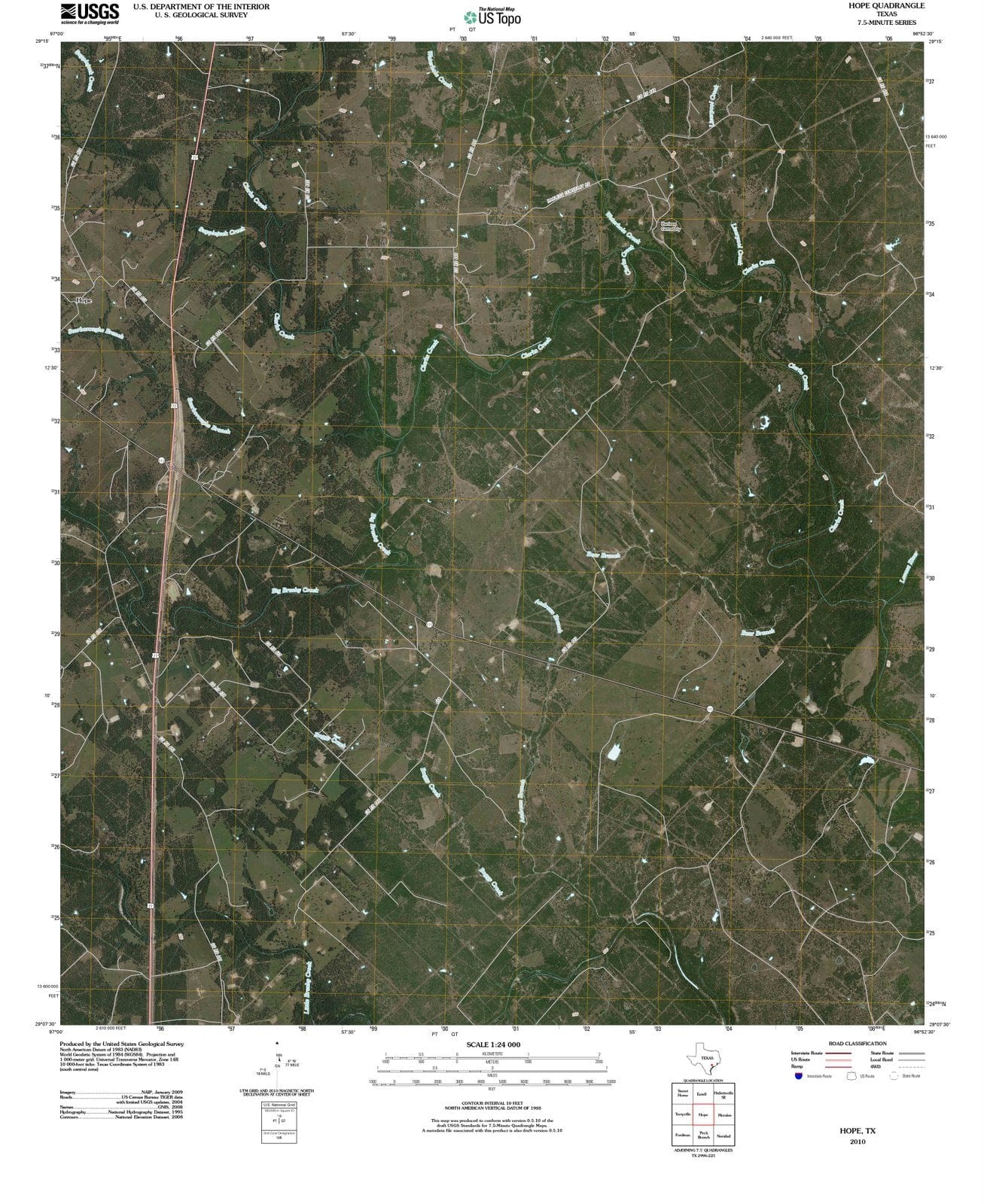 2010 Hope, TX - Texas - USGS Topographic Map