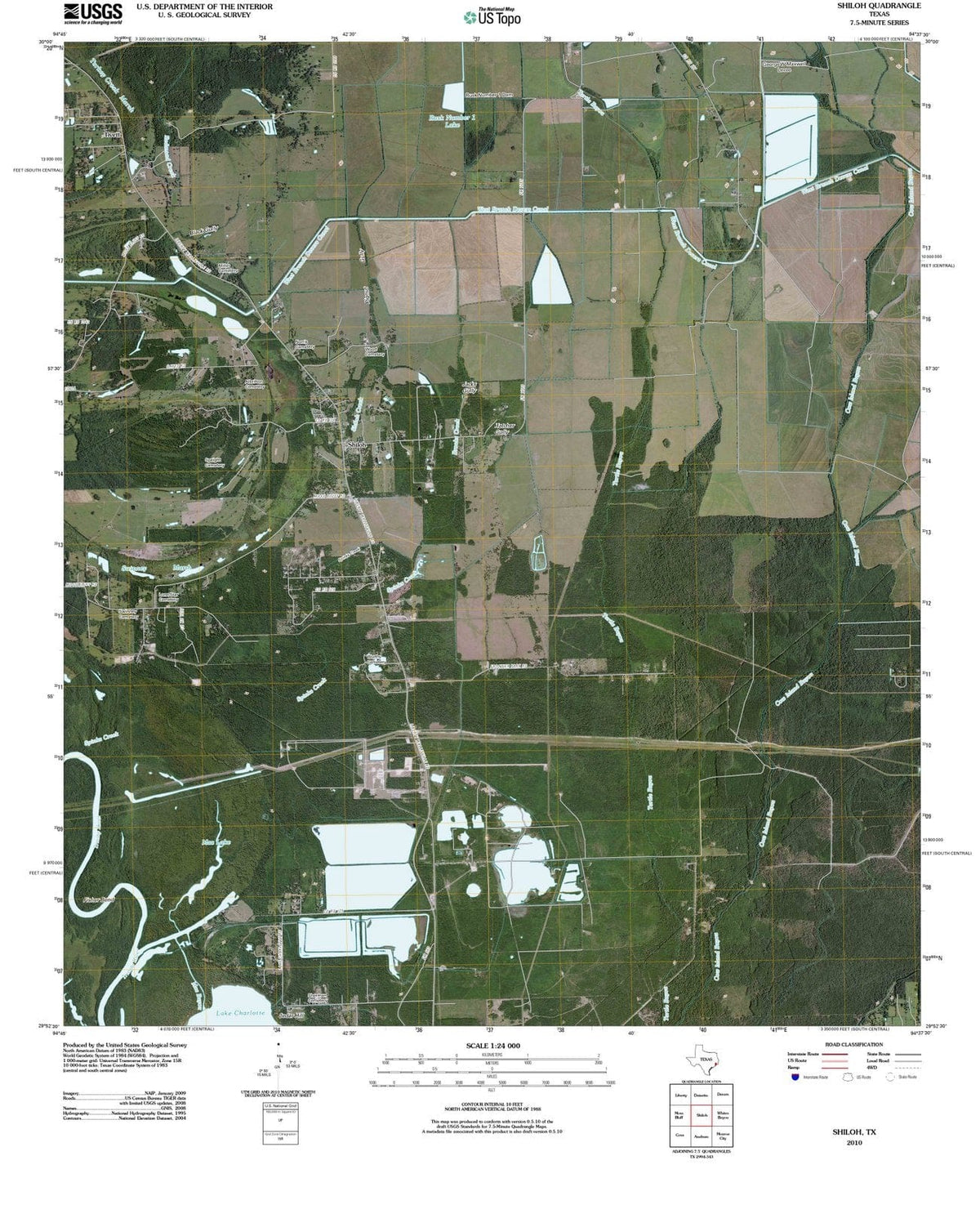 2010 Shiloh, TX - Texas - USGS Topographic Map