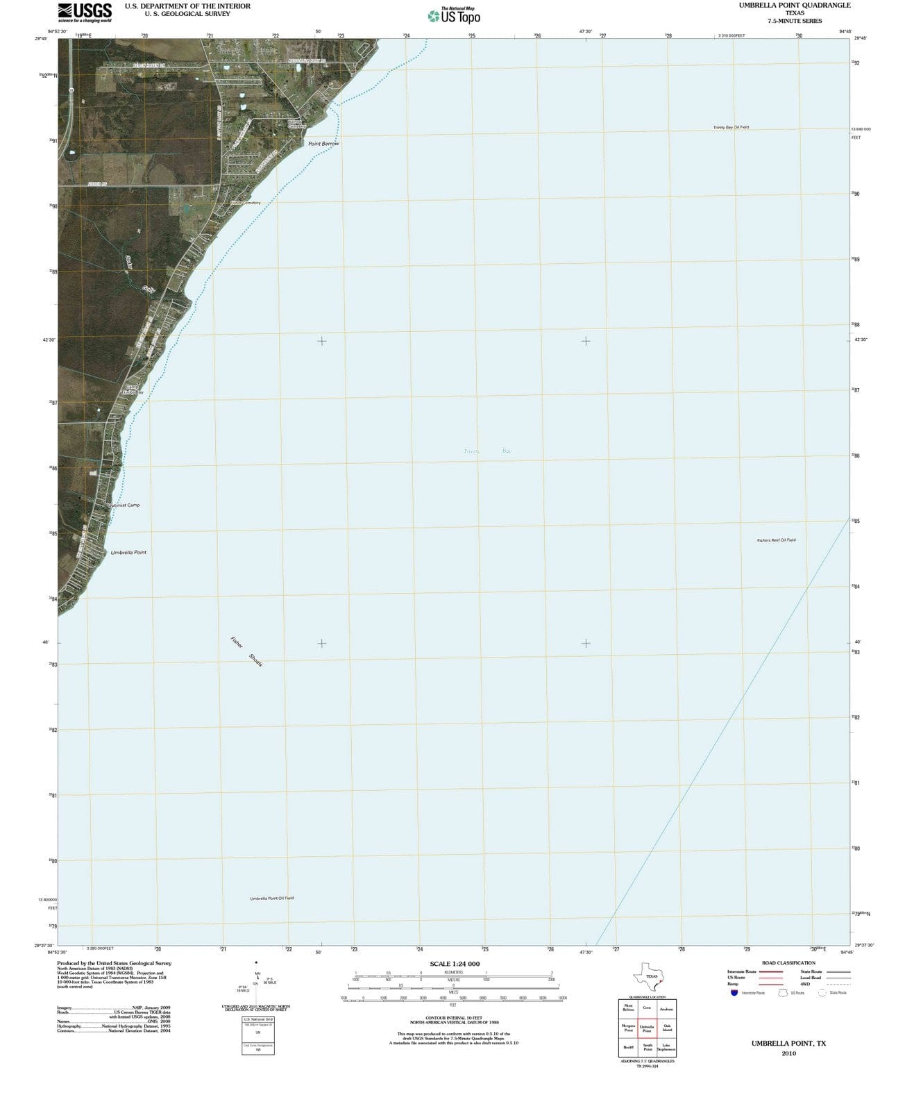 2010 Umbrella Point, TX - Texas - USGS Topographic Map