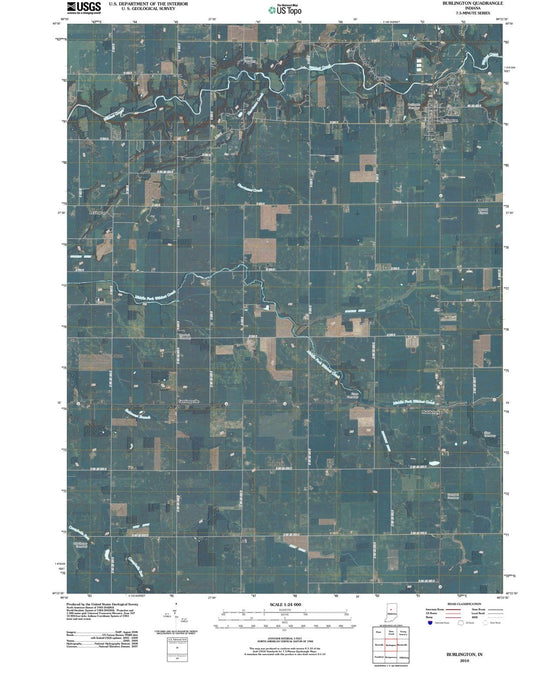 2010 Burlington, in - Indiana - USGS Topographic Map
