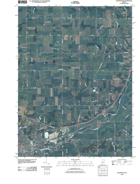 2010 Huntington, in - Indiana - USGS Topographic Map