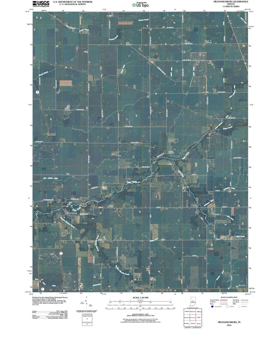2010 Mechanicsburg, in - Indiana - USGS Topographic Map
