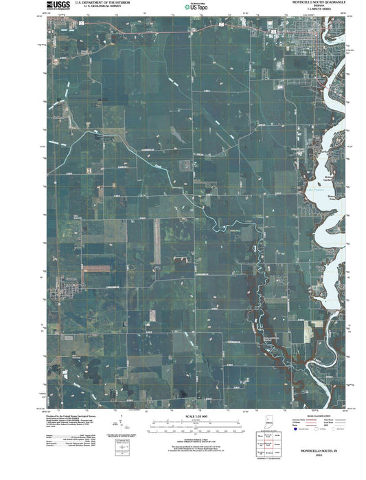 2010 Monticello South, in - Indiana - USGS Topographic Map