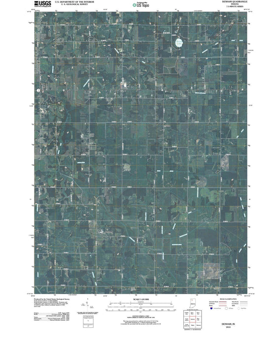 2010 Denham, in - Indiana - USGS Topographic Map