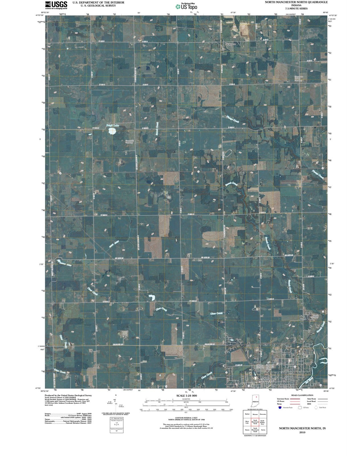 2010 North Manchester North, in - Indiana - USGS Topographic Map