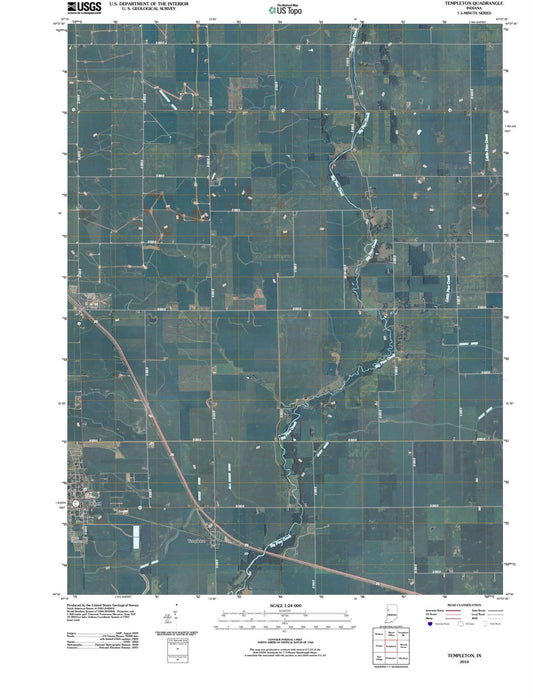 2010 Templeton, in - Indiana - USGS Topographic Map