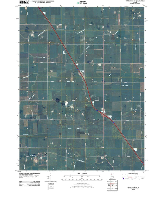 2010 Templeton, in - Indiana - USGS Topographic Map