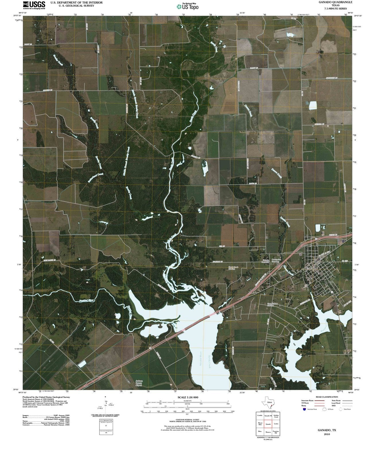 2010 Ganado, TX - Texas - USGS Topographic Map