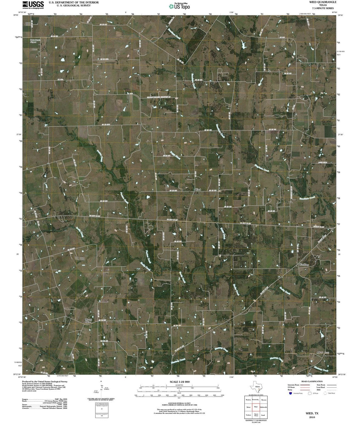 2010 Wied, TX - Texas - USGS Topographic Map