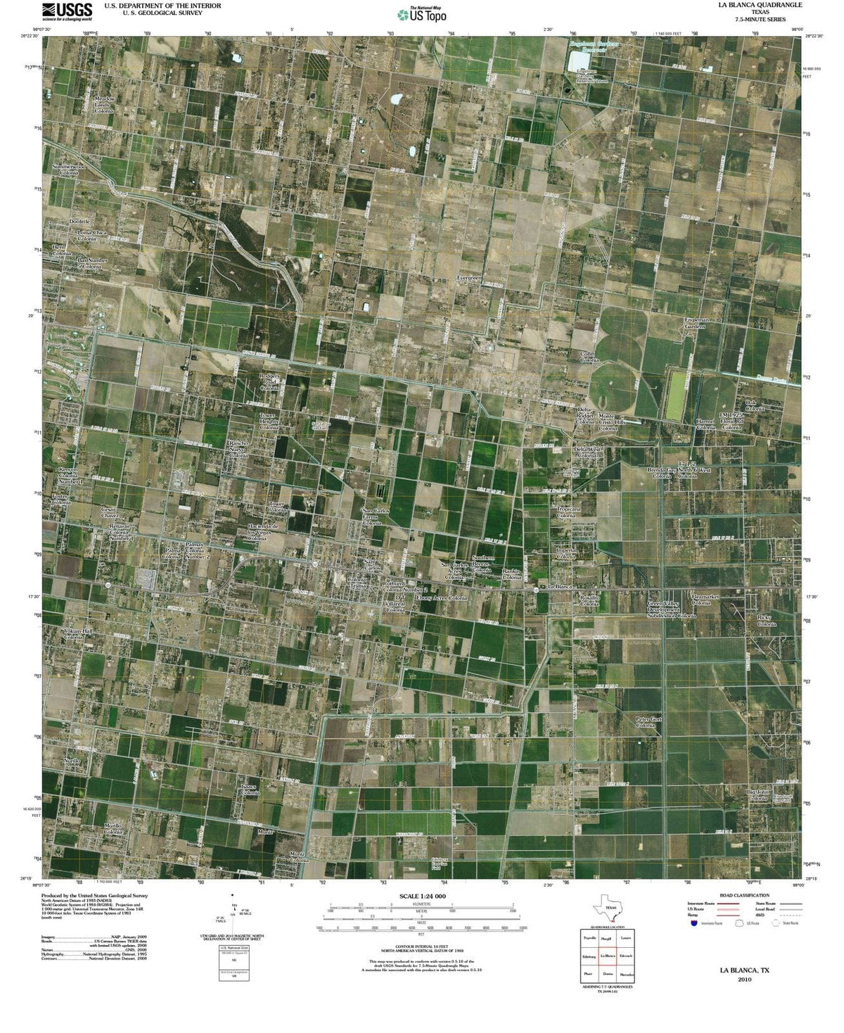 2010 La Blanca, TX - Texas - USGS Topographic Map