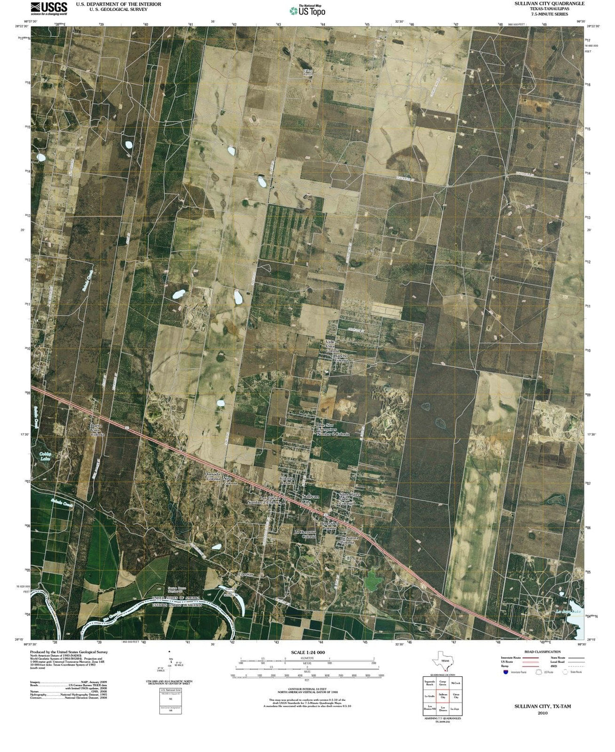 2010 Sullivan City, TX - Texas - USGS Topographic Map