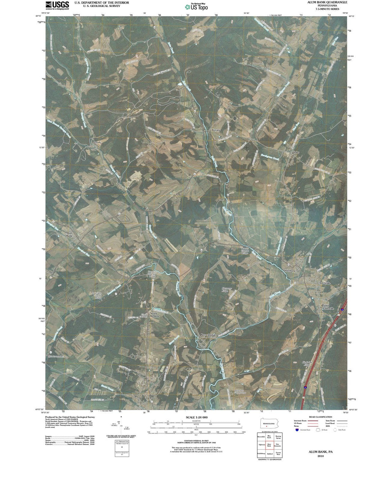 2010 Alum Bank, PA - Pennsylvania - USGS Topographic Map