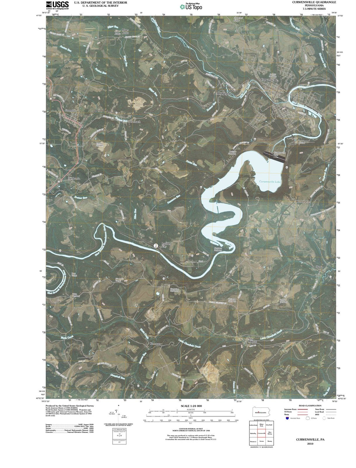 2010 Curwensville, PA - Pennsylvania - USGS Topographic Map