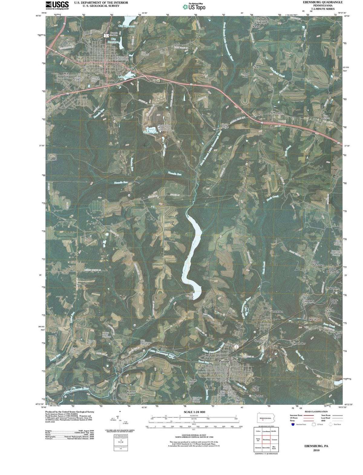 2010 Ebensburg, PA - Pennsylvania - USGS Topographic Map