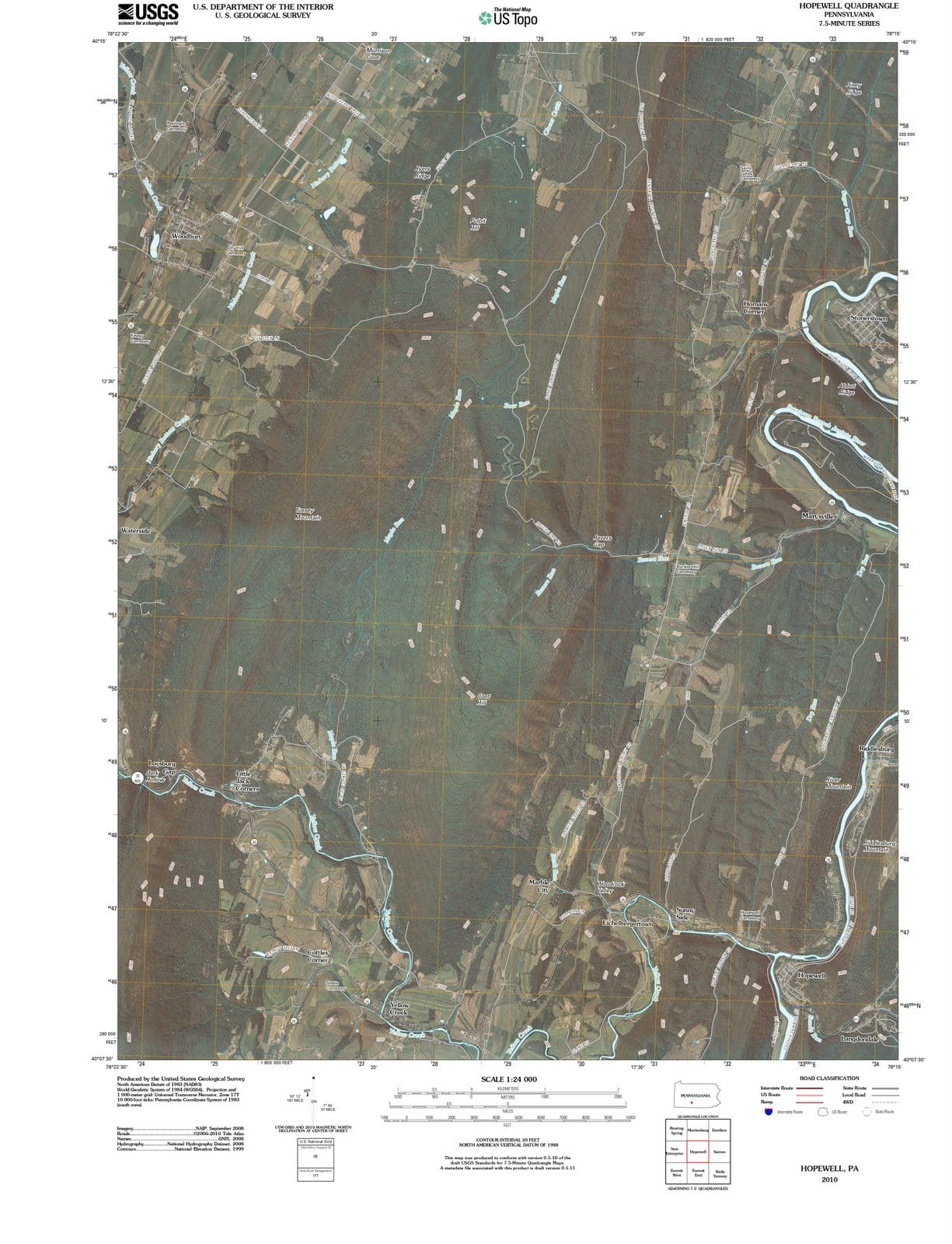 2010 Hopewell, PA - Pennsylvania - USGS Topographic Map