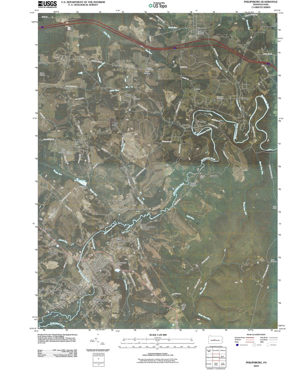 2010 Philipsburg, PA - Pennsylvania - USGS Topographic Map