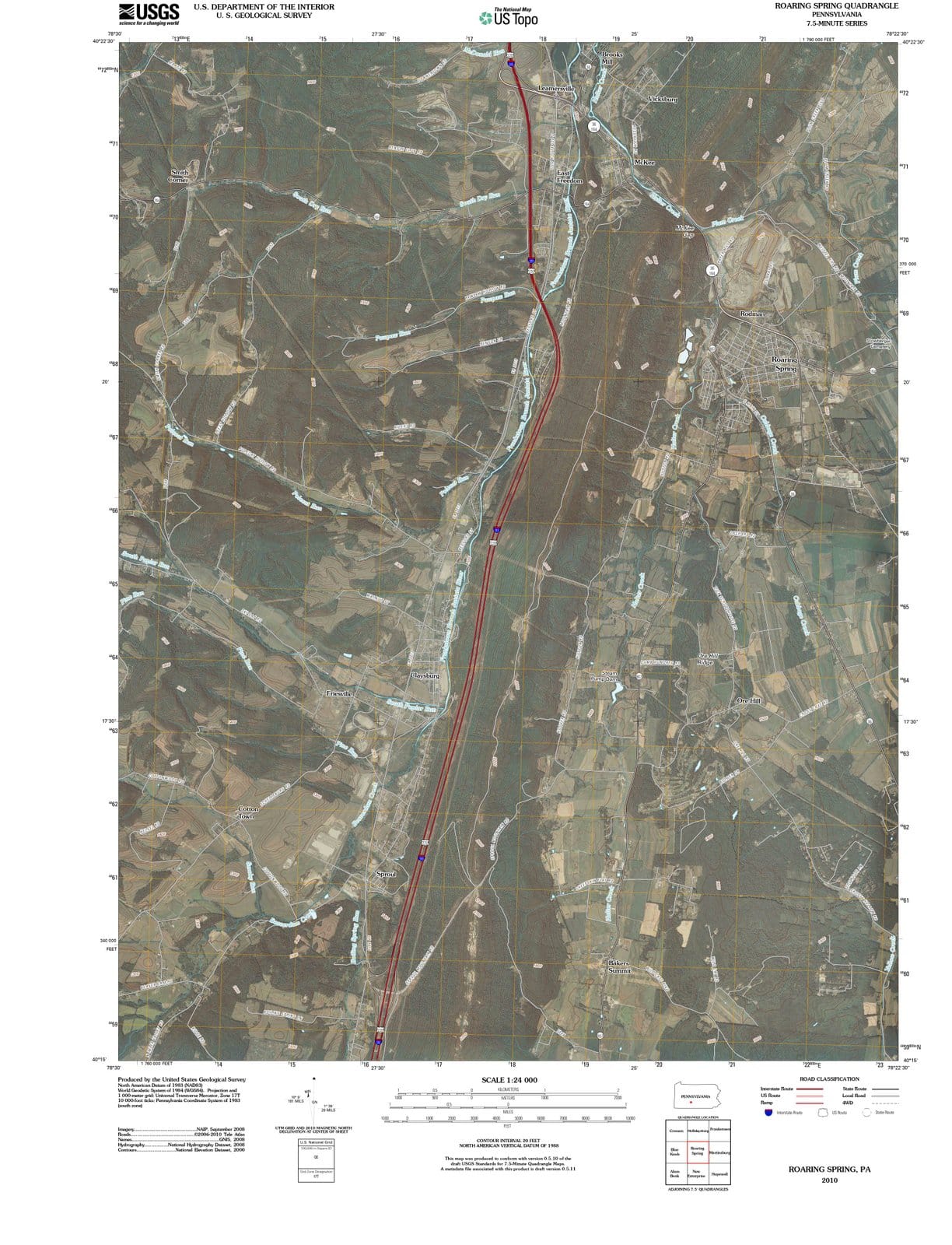 2010 Roaring Spring, PA - Pennsylvania - USGS Topographic Map
