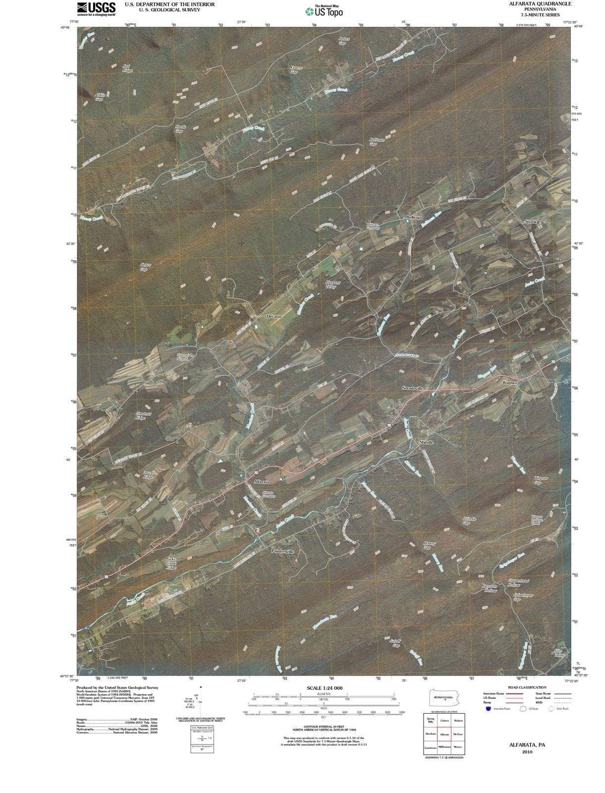 2010 Alfarata, PA - Pennsylvania - USGS Topographic Map