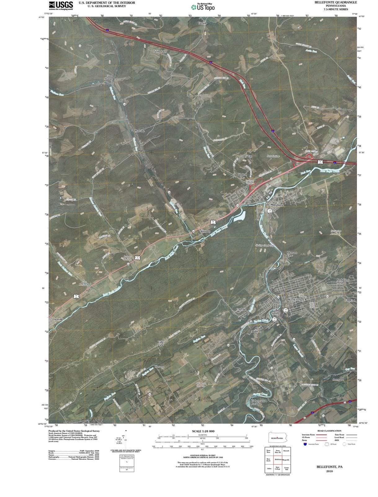 2010 Bellefonte, PA - Pennsylvania - USGS Topographic Map