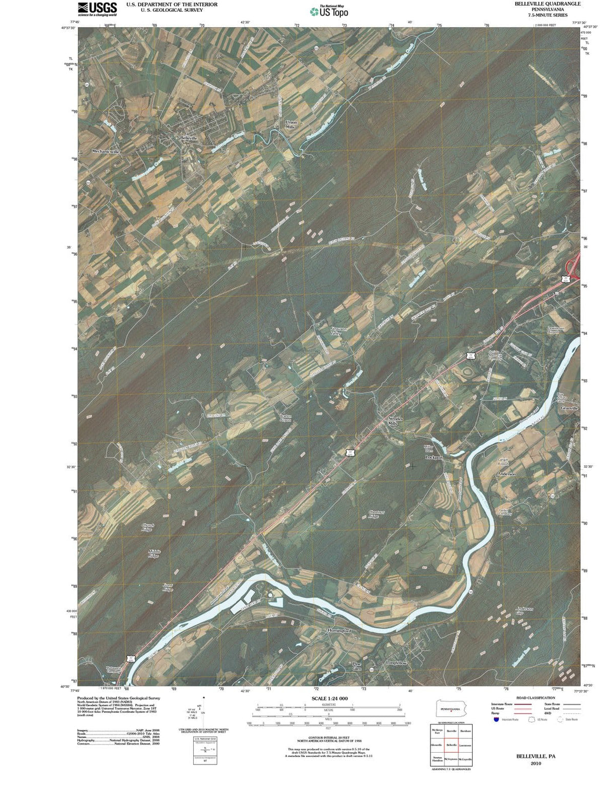 2010 Belleville, PA - Pennsylvania - USGS Topographic Map