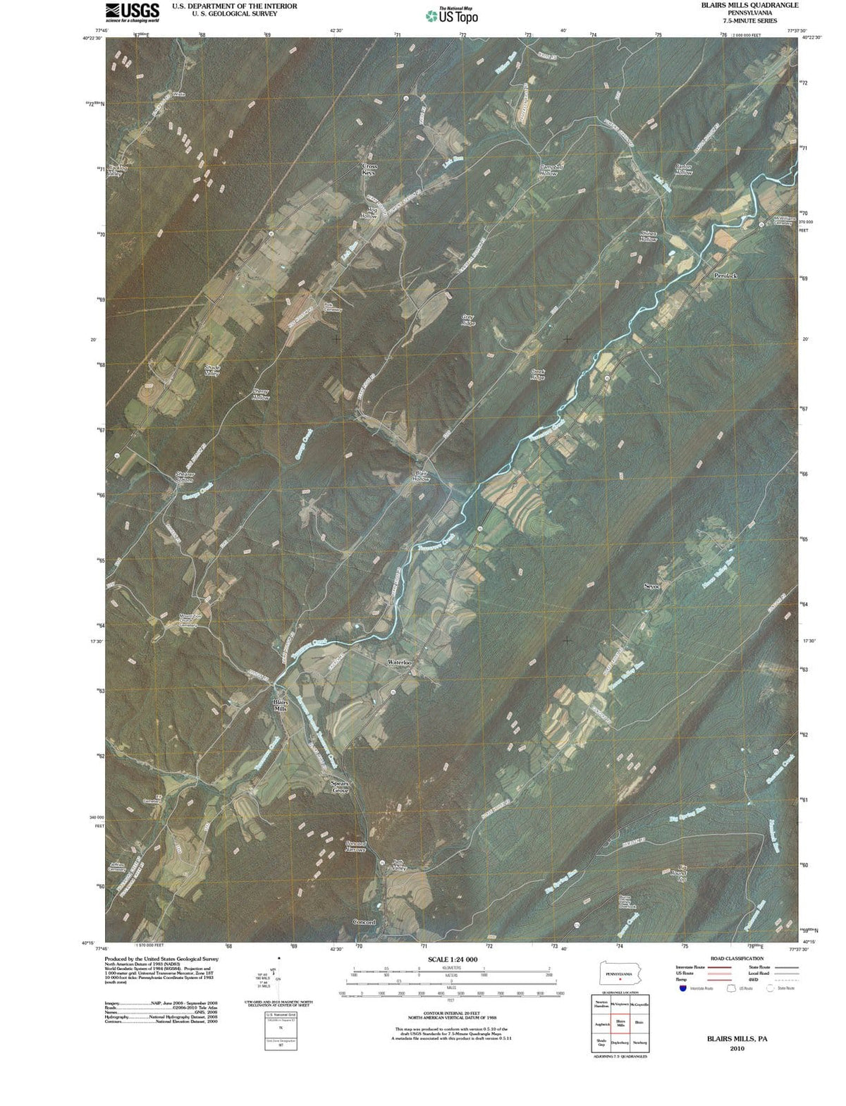 2010 Blairs Mills, PA - Pennsylvania - USGS Topographic Map