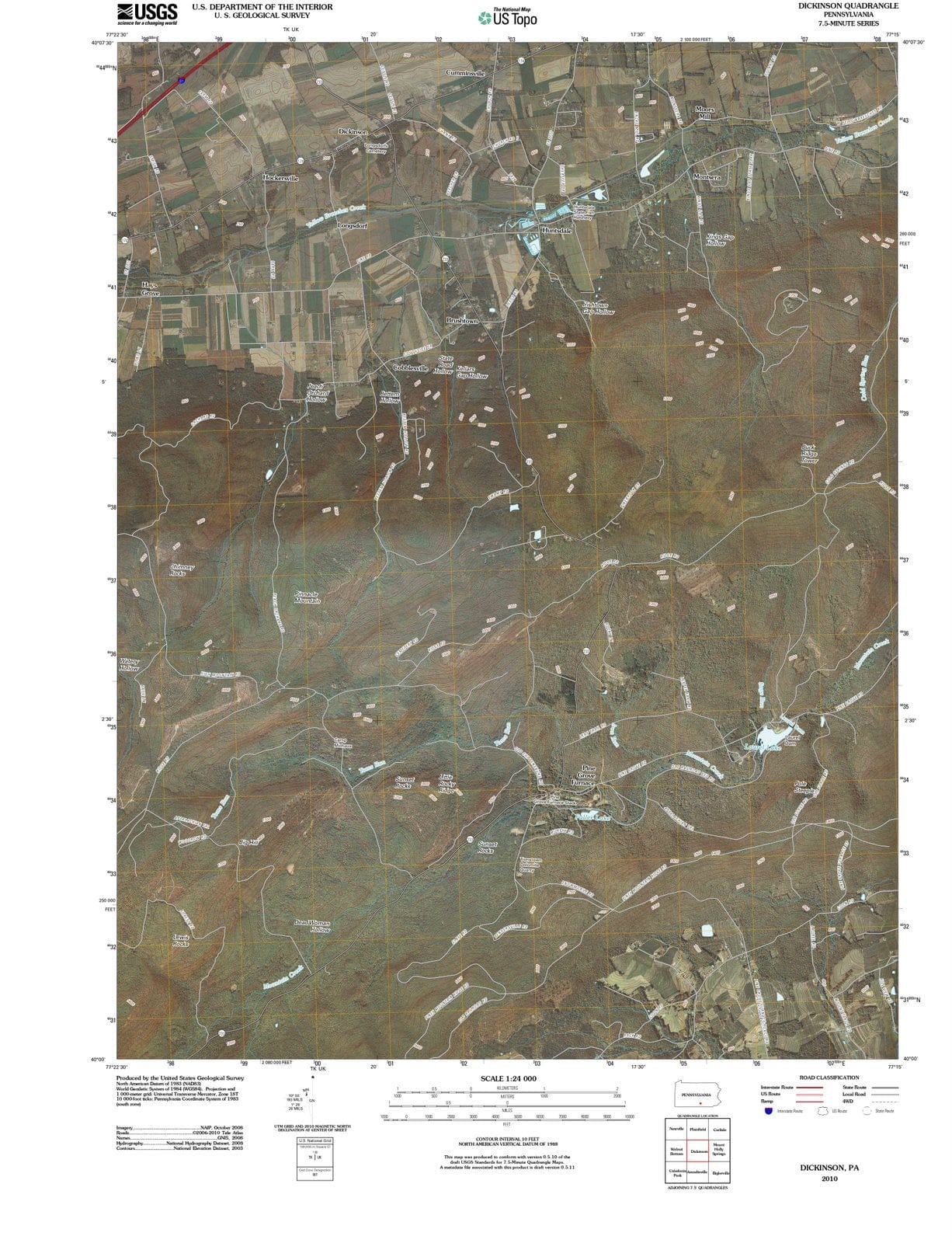 2010 Dickinson, PA - Pennsylvania - USGS Topographic Map