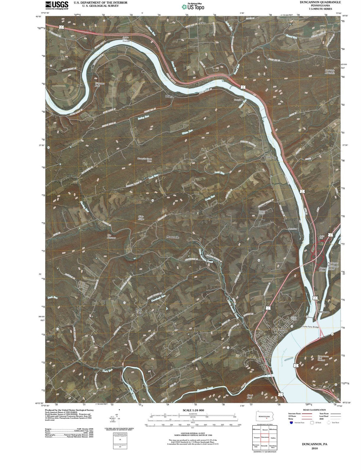 2010 Duncannon, PA - Pennsylvania - USGS Topographic Map
