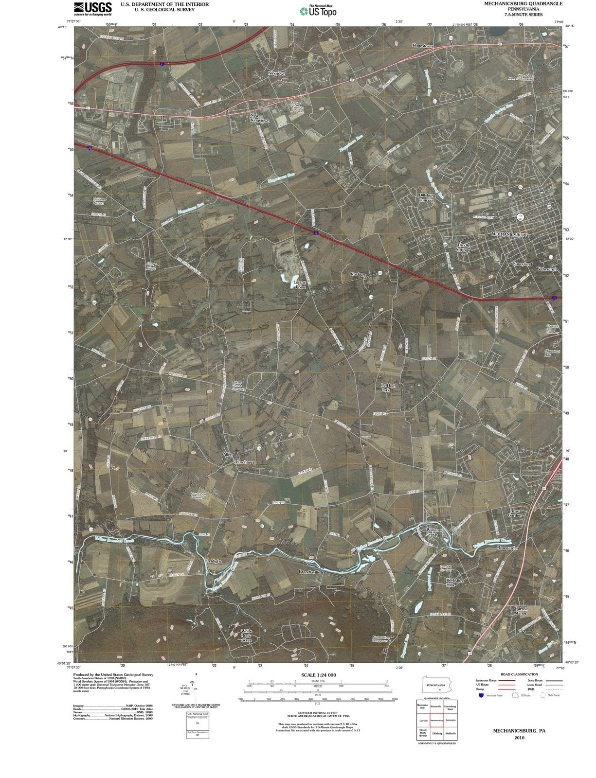 2010 Mechanicsburg, PA - Pennsylvania - USGS Topographic Map