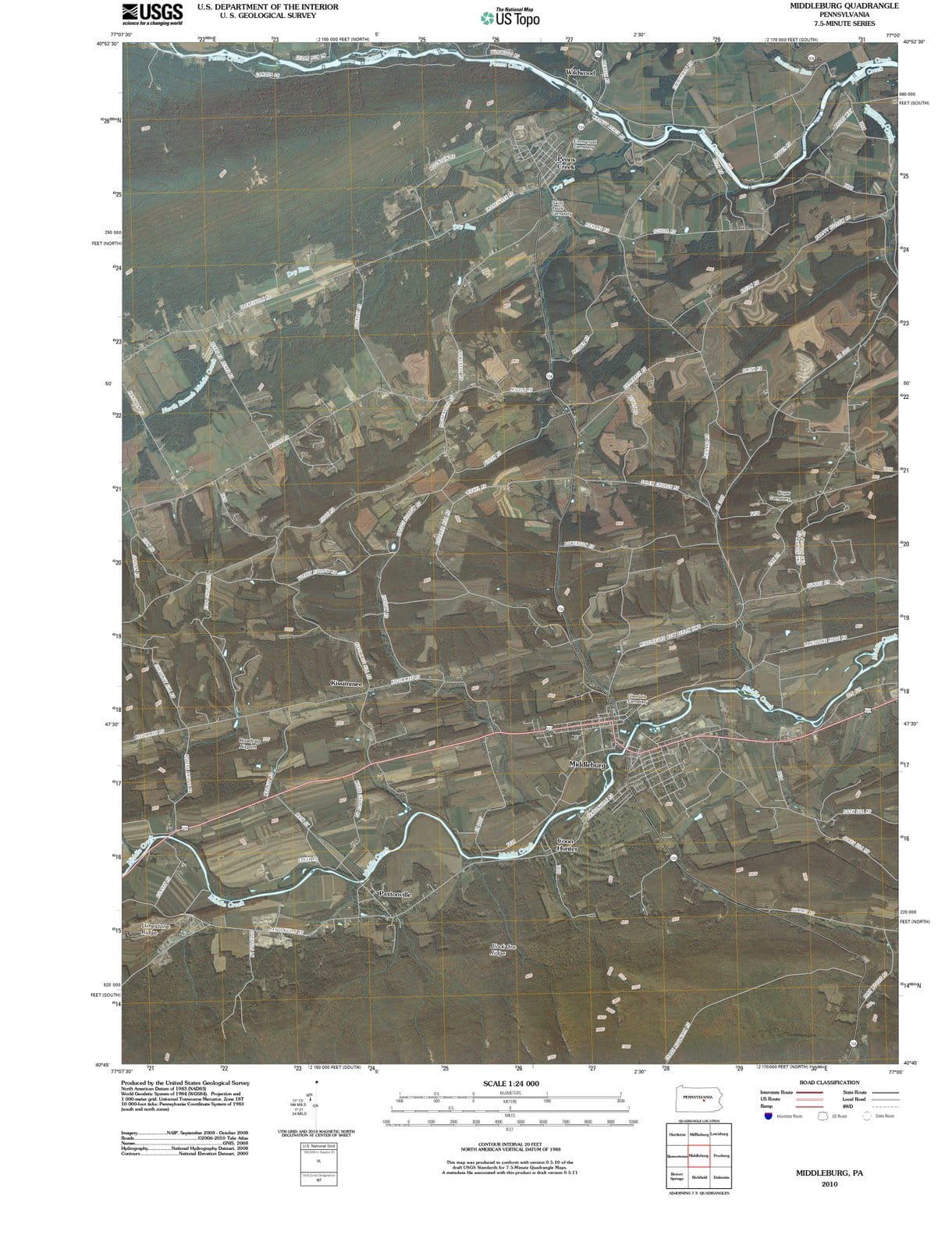 2010 Middleburg, PA - Pennsylvania - USGS Topographic Map