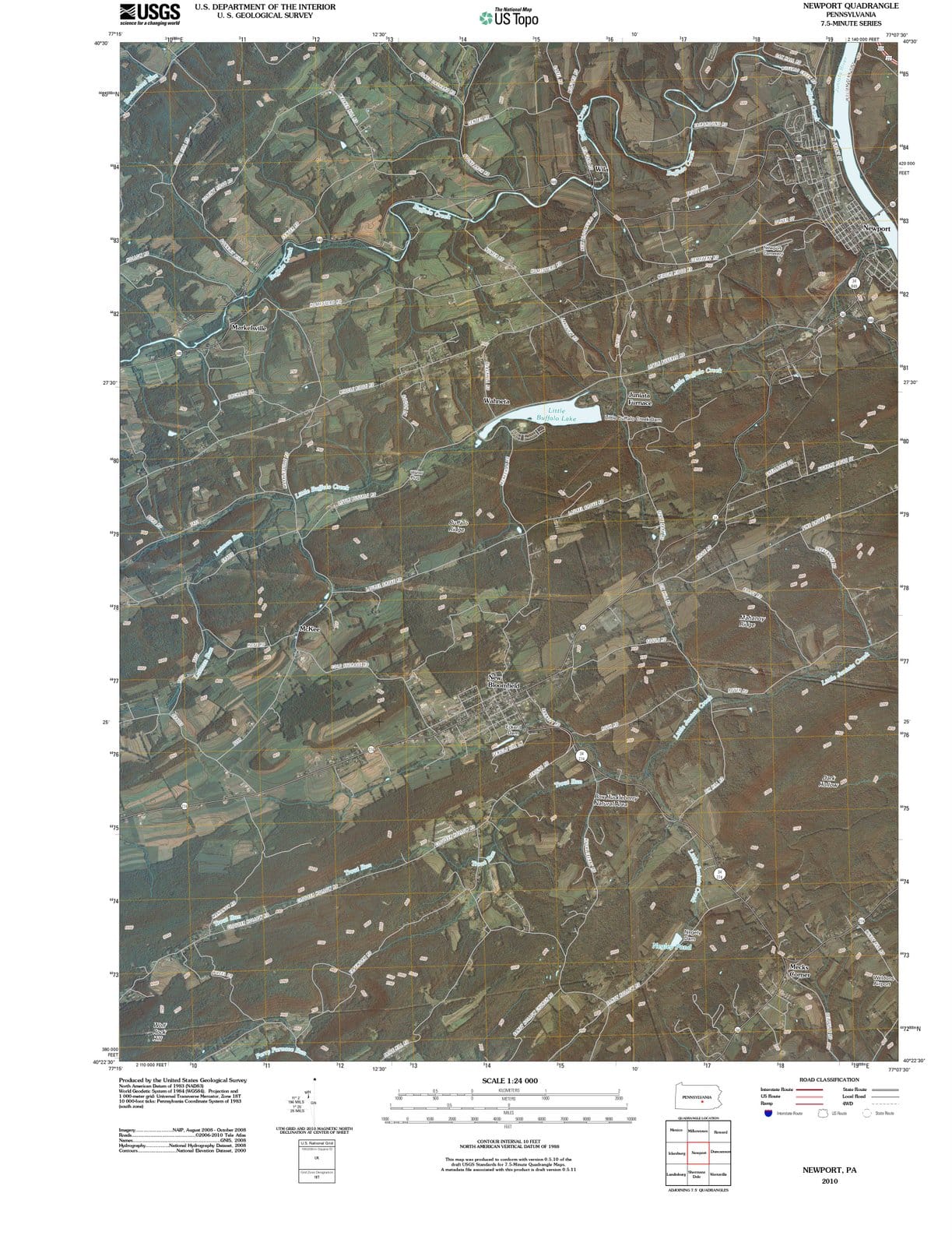 2010 Newport, PA - Pennsylvania - USGS Topographic Map