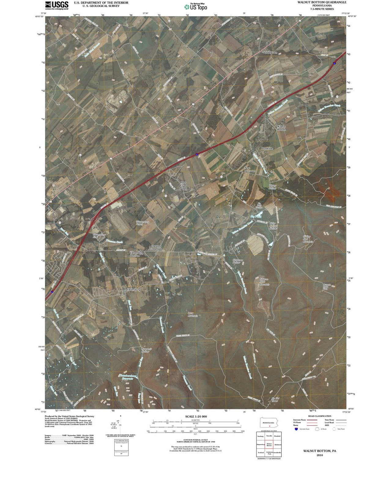 2010 Walnut Bottom, PA - Pennsylvania - USGS Topographic Map