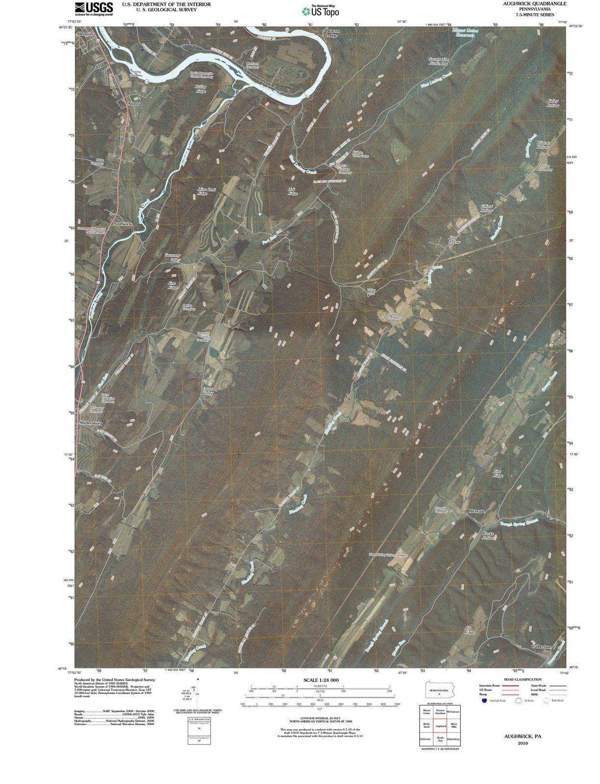 2010 Aughwick, PA - Pennsylvania - USGS Topographic Map