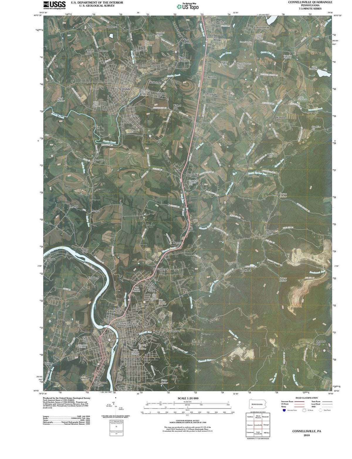 2010 Connellsville, PA - Pennsylvania - USGS Topographic Map